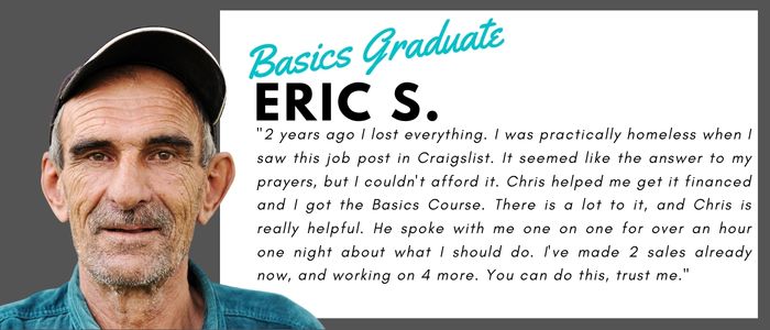 Eric S - Testimonial card - Broker Training from FactorCareers and The Miller Firms.