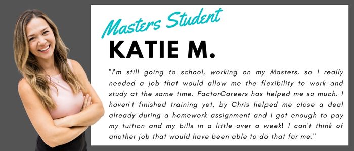 Katie M - Testimonial card - Broker Training from FactorCareers and The Miller Firms.
